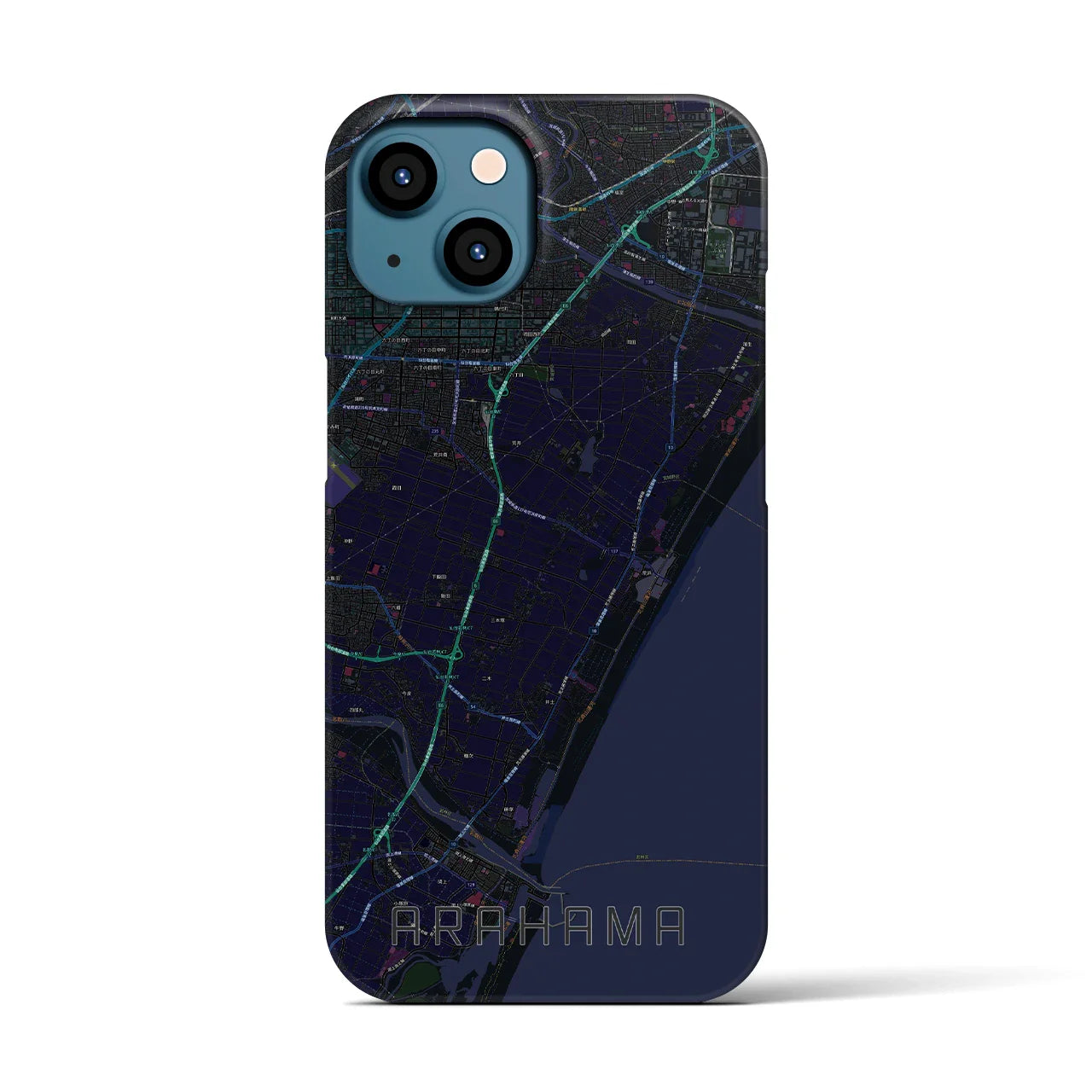 【荒浜(宮城県)】地図柄iPhoneケース(バックカバータイプ)