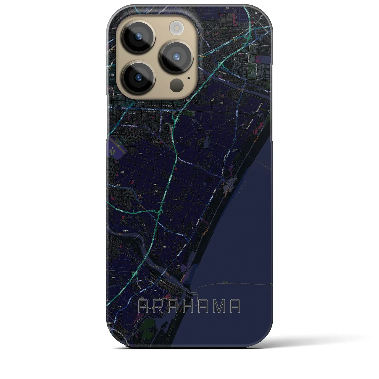 【荒浜(宮城県)】地図柄iPhoneケース(バックカバータイプ)
