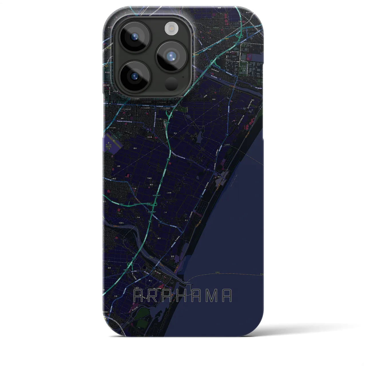 【荒浜(宮城県)】地図柄iPhoneケース(バックカバータイプ)