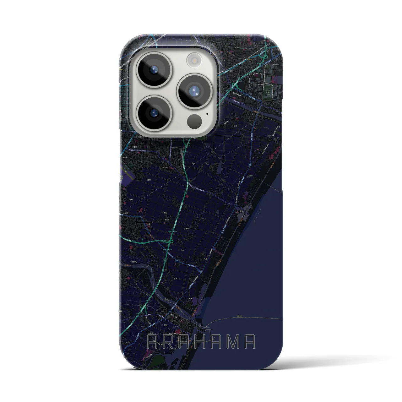 【荒浜(宮城県)】地図柄iPhoneケース(バックカバータイプ)