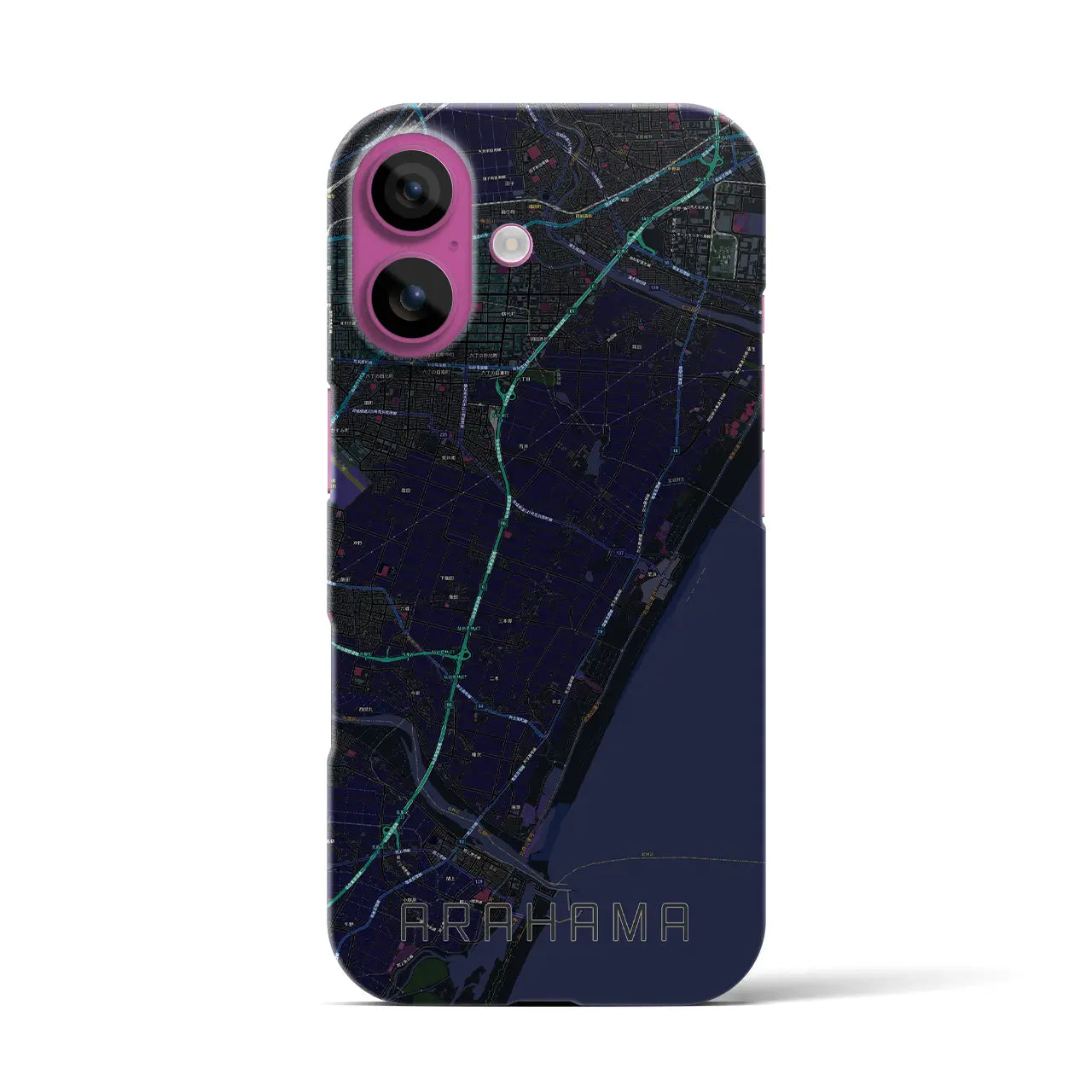 【荒浜(宮城県)】地図柄iPhoneケース(バックカバータイプ)