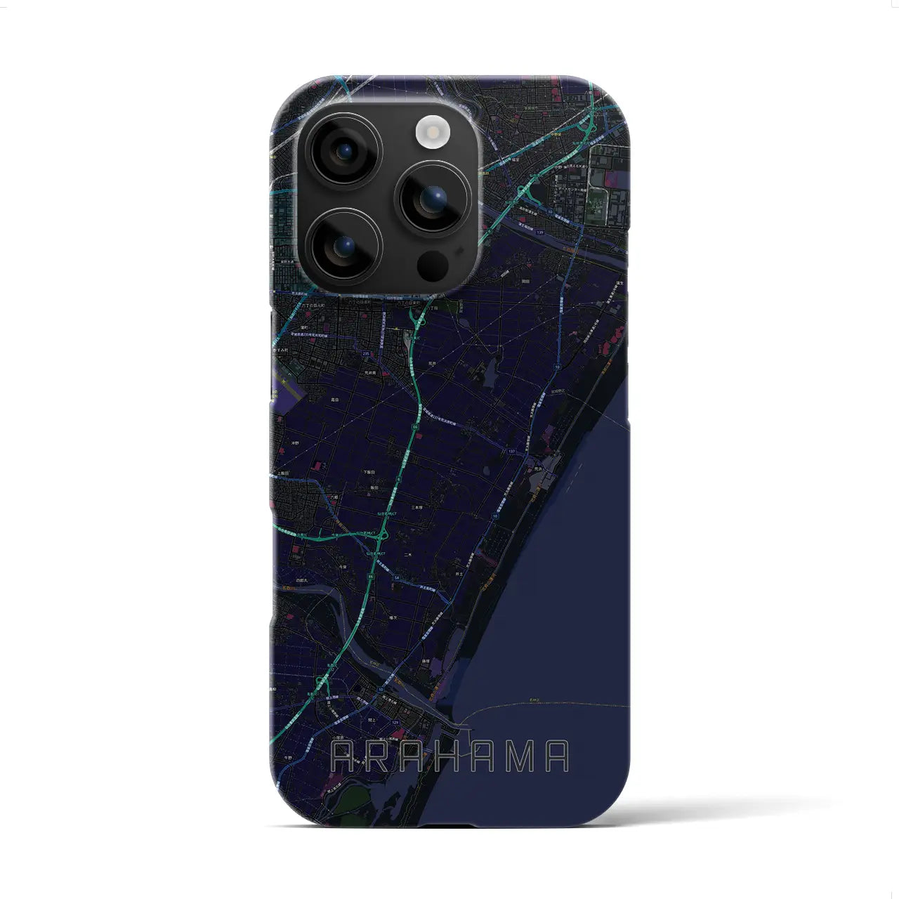 【荒浜(宮城県)】地図柄iPhoneケース(バックカバータイプ)