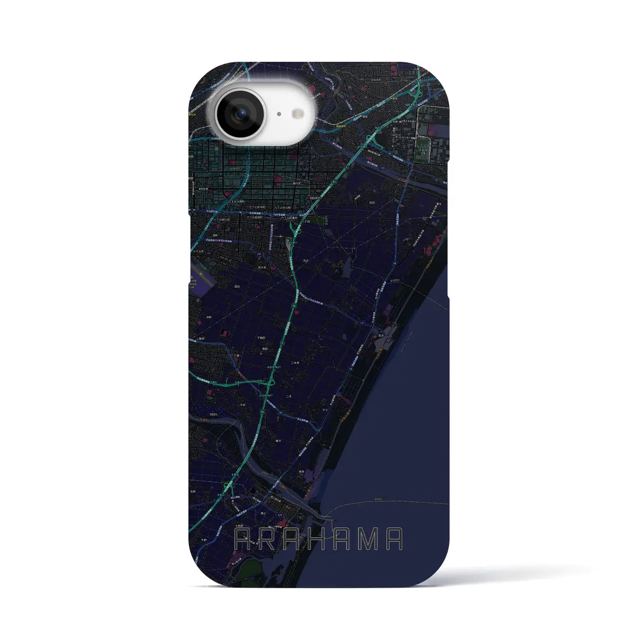 【荒浜(宮城県)】地図柄iPhoneケース(バックカバータイプ)
