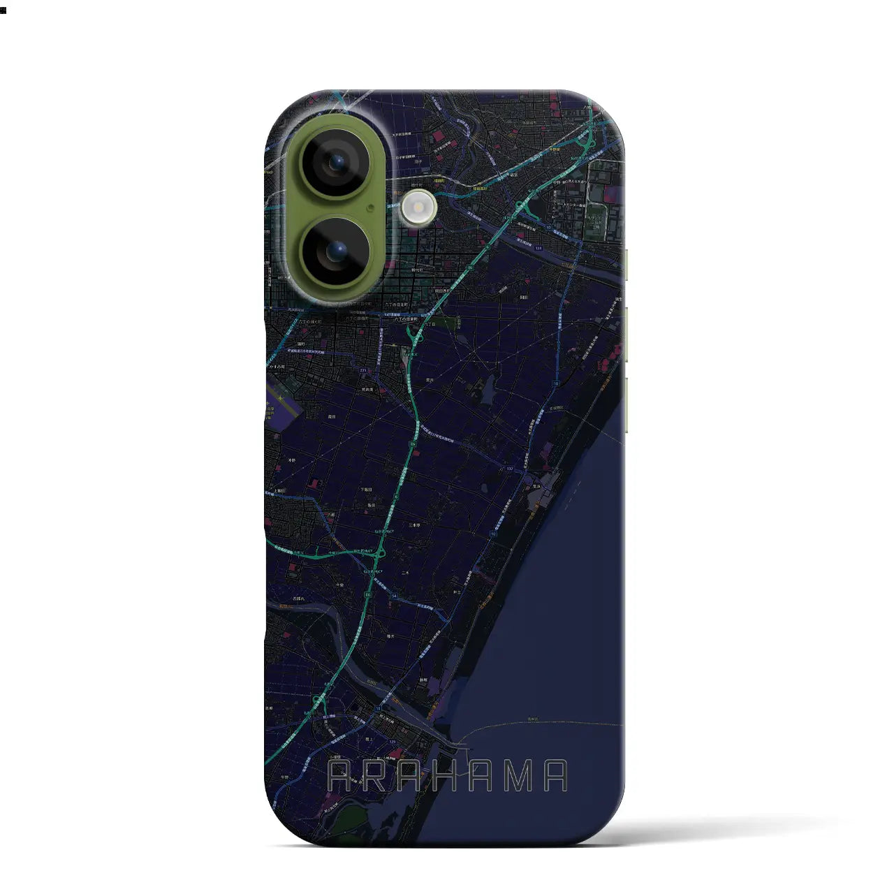 【荒浜(宮城県)】地図柄iPhoneケース(バックカバータイプ)