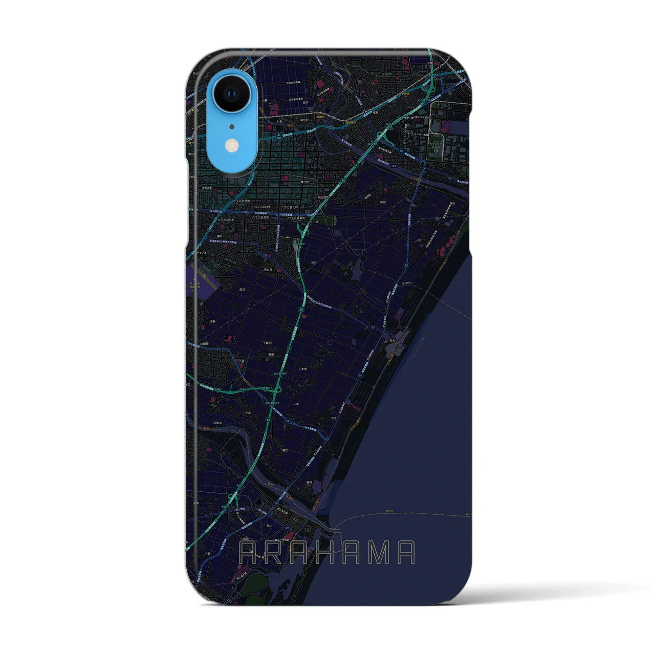 【荒浜(宮城県)】地図柄iPhoneケース(バックカバータイプ)