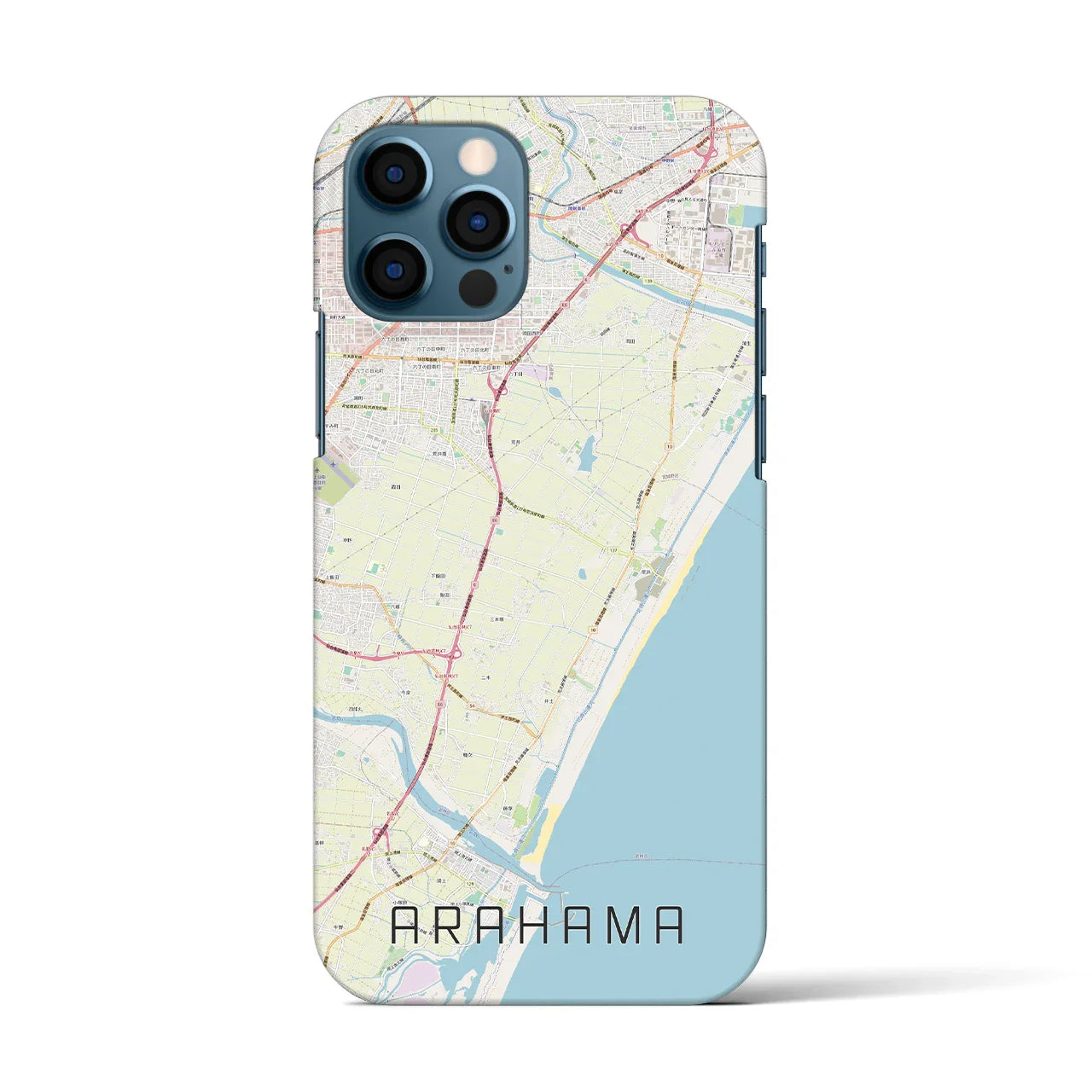 【荒浜(宮城県)】地図柄iPhoneケース(バックカバータイプ)