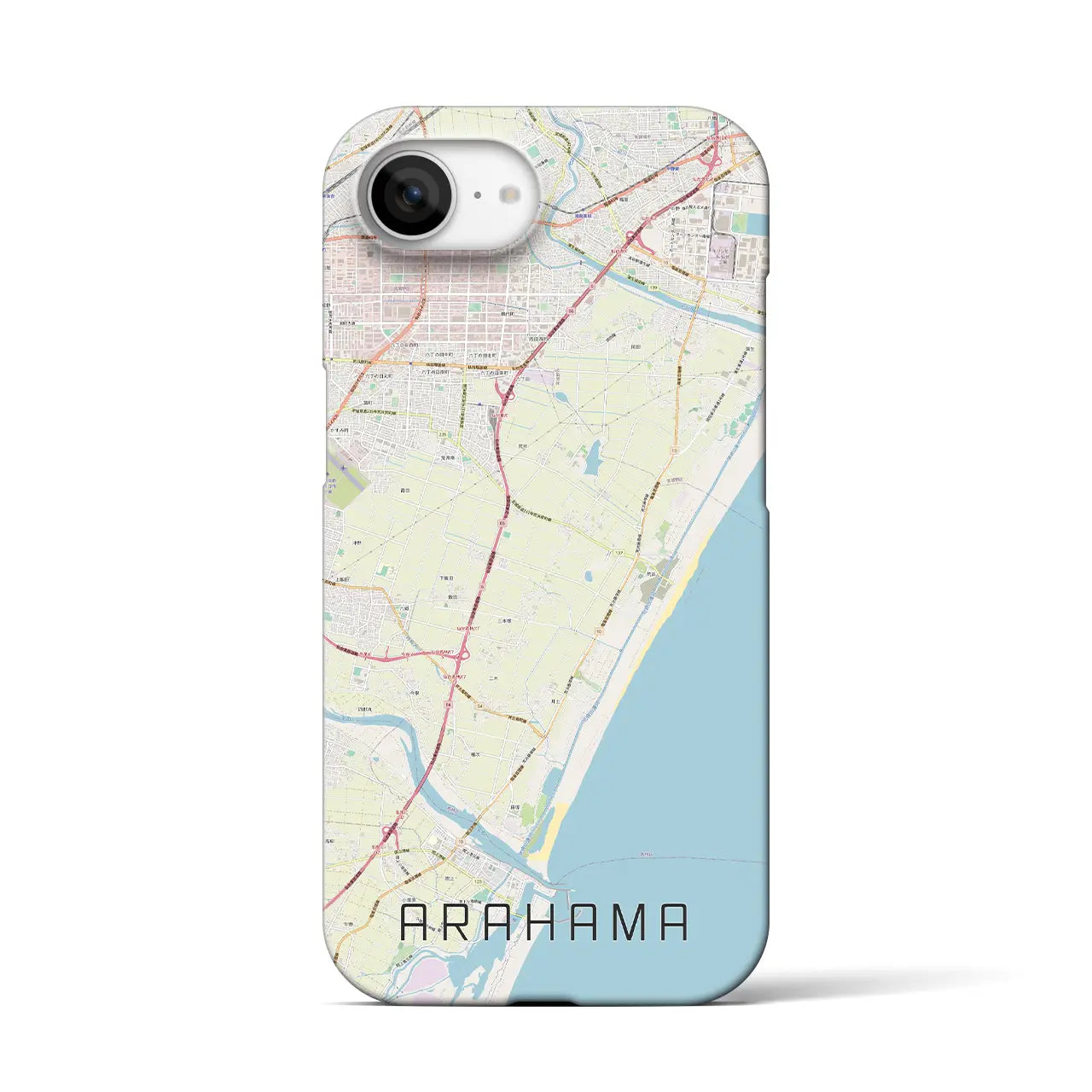 【荒浜(宮城県)】地図柄iPhoneケース(バックカバータイプ)