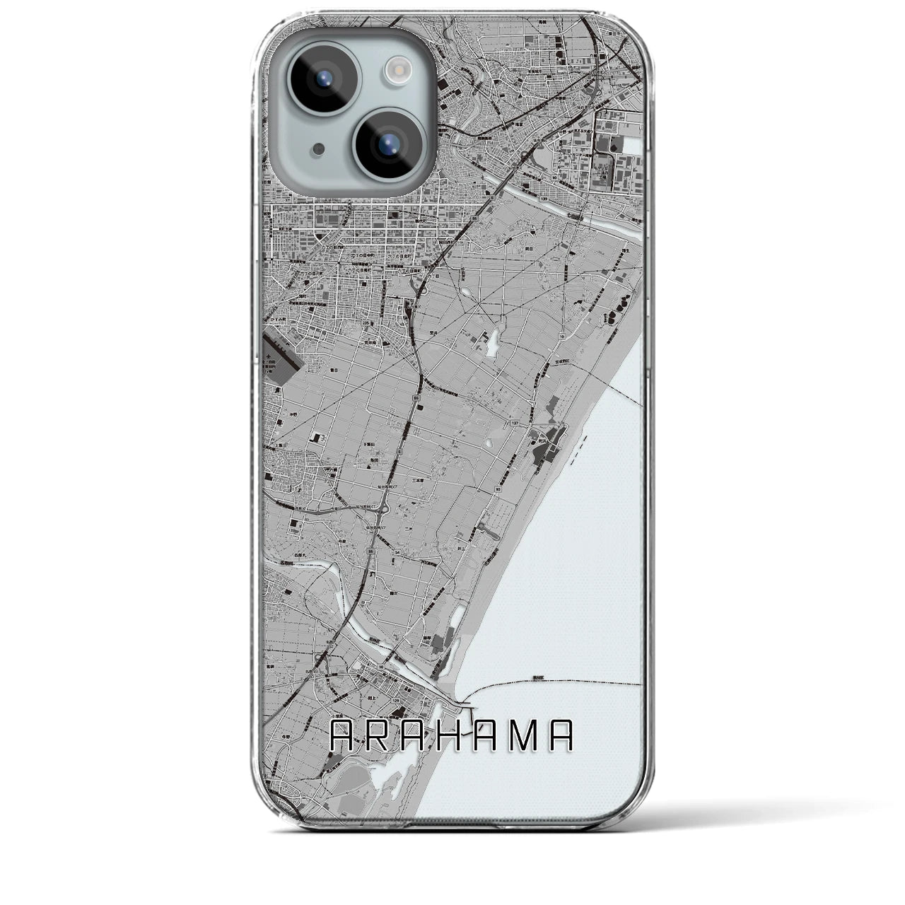 【荒浜(宮城県)】地図柄iPhoneケース(クリアタイプ)