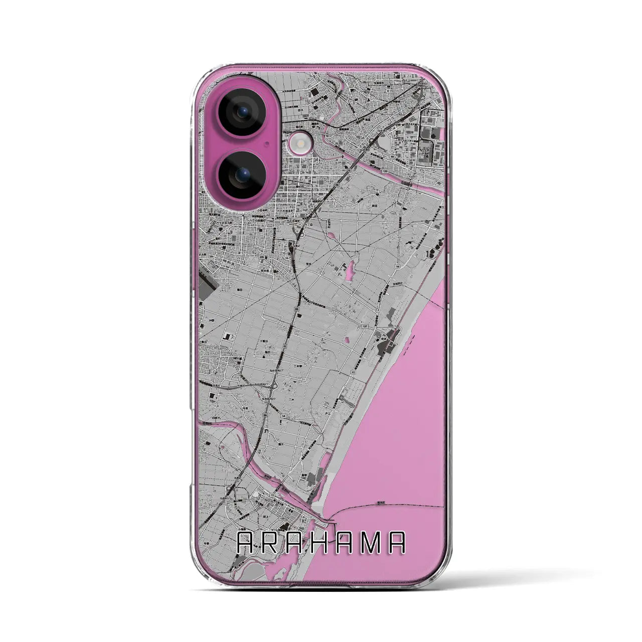 【荒浜(宮城県)】地図柄iPhoneケース(クリアタイプ)