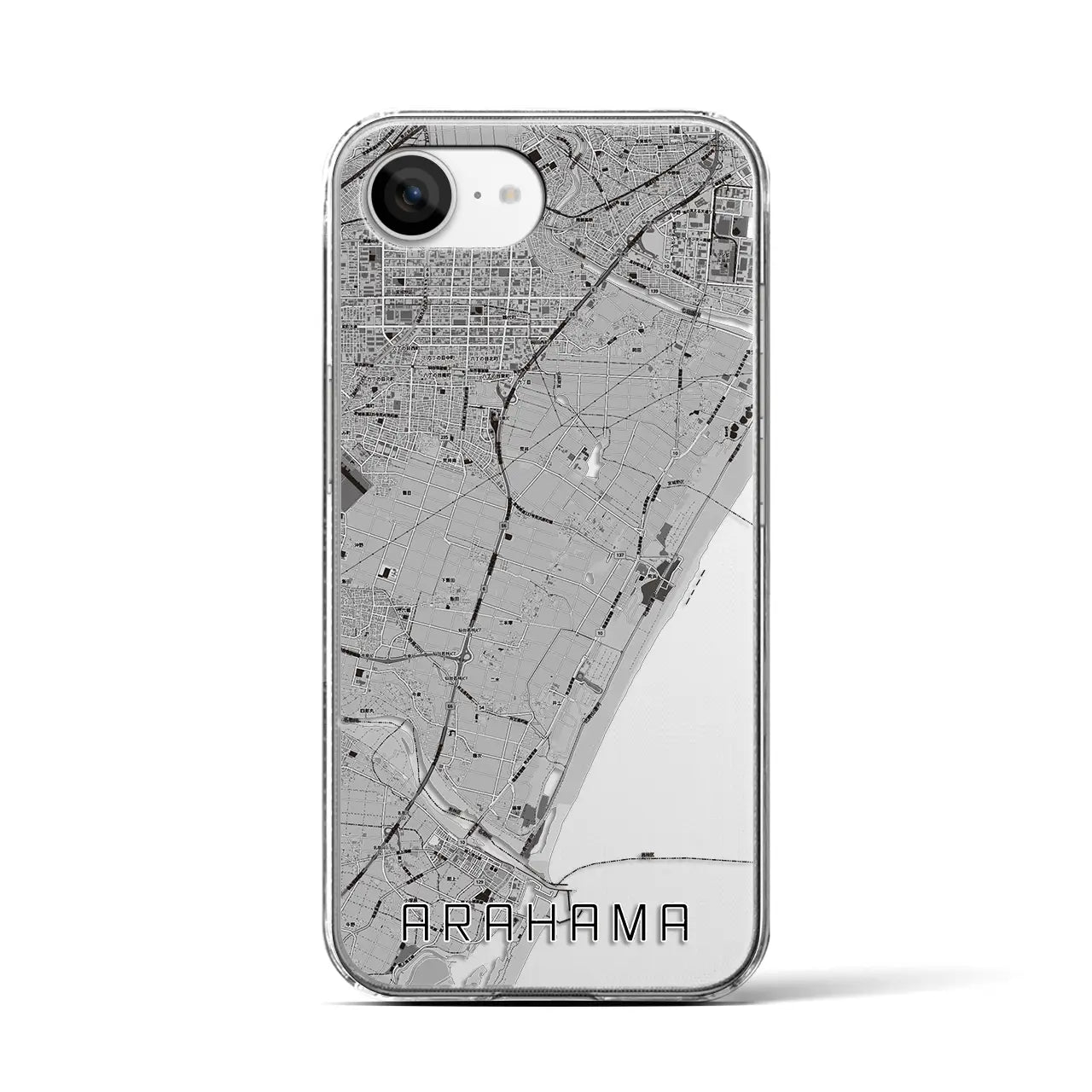 【荒浜(宮城県)】地図柄iPhoneケース(クリアタイプ)