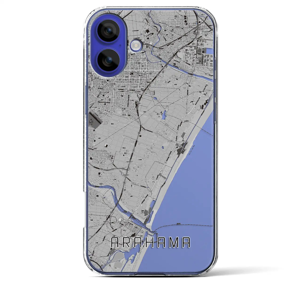 【荒浜(宮城県)】地図柄iPhoneケース(クリアタイプ)