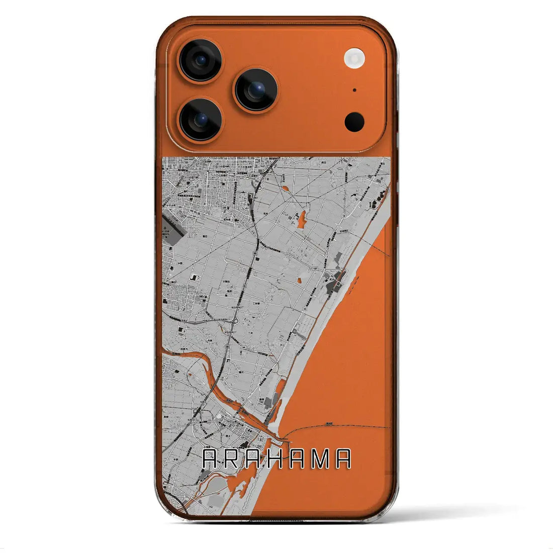 【荒浜(宮城県)】地図柄iPhoneケース(クリアタイプ)