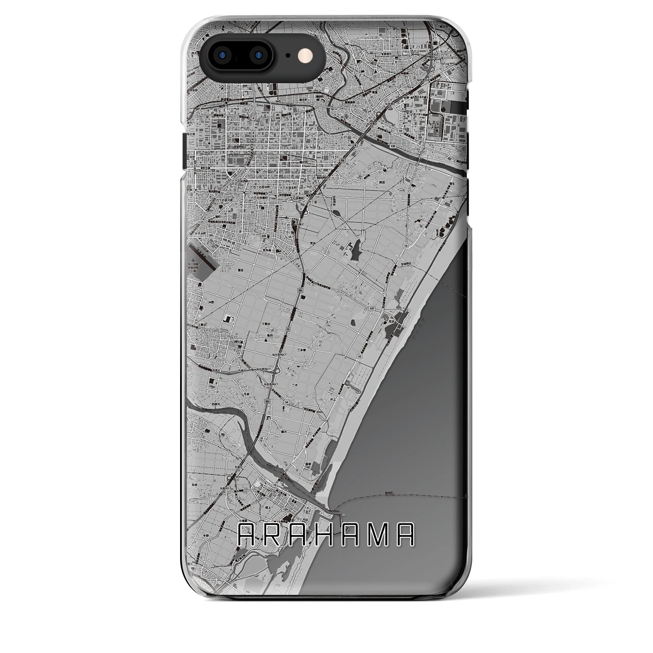 【荒浜(宮城県)】地図柄iPhoneケース(クリアタイプ)
