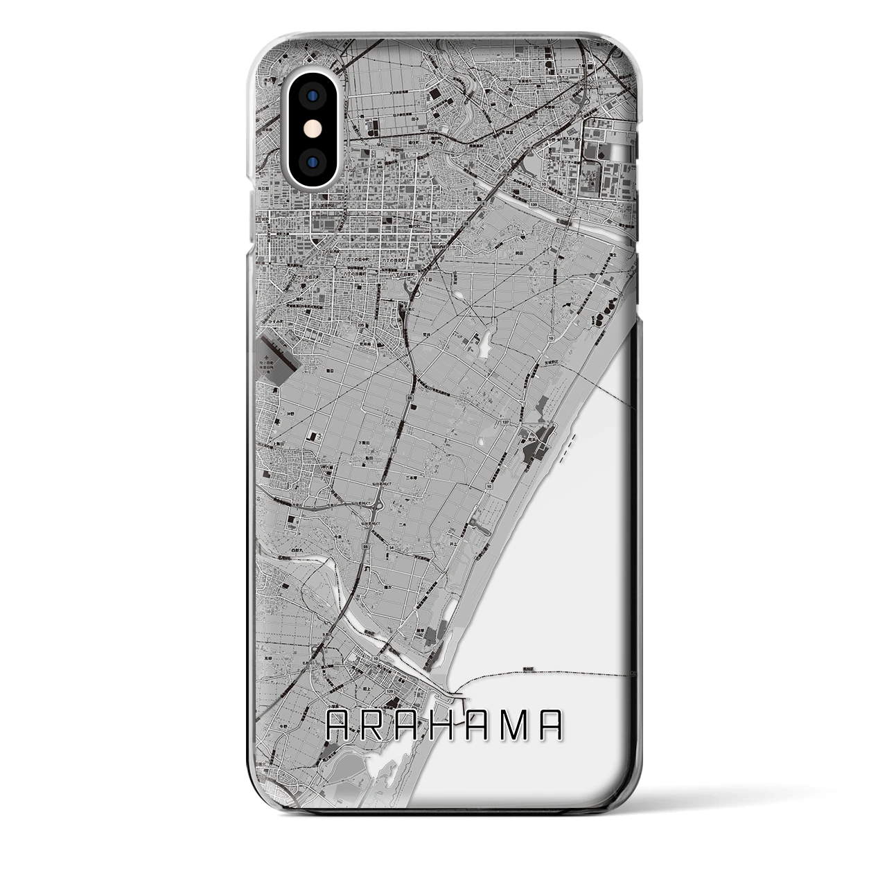 【荒浜(宮城県)】地図柄iPhoneケース(クリアタイプ)