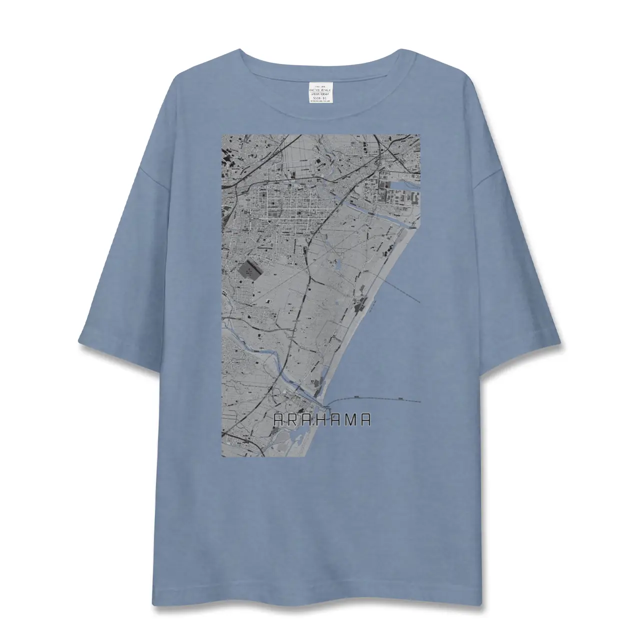 【荒浜(宮城県)】地図柄ビッグシルエットTシャツ