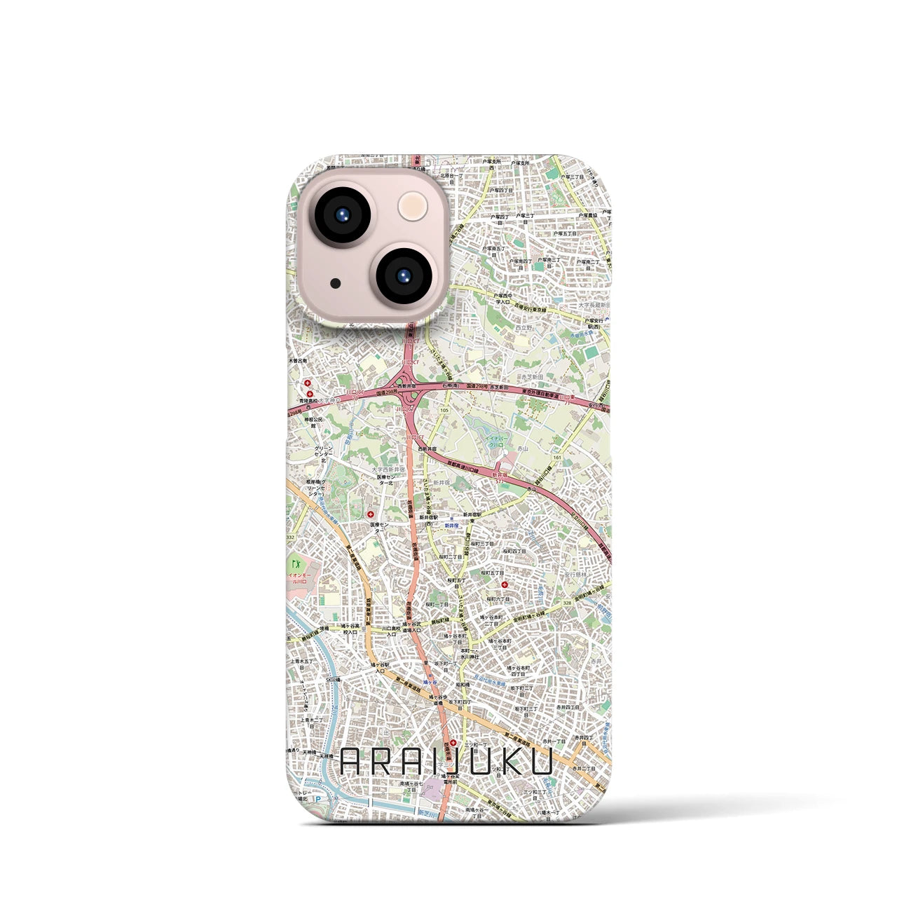 【新井宿(埼玉県)】地図柄iPhoneケース(バックカバータイプ)