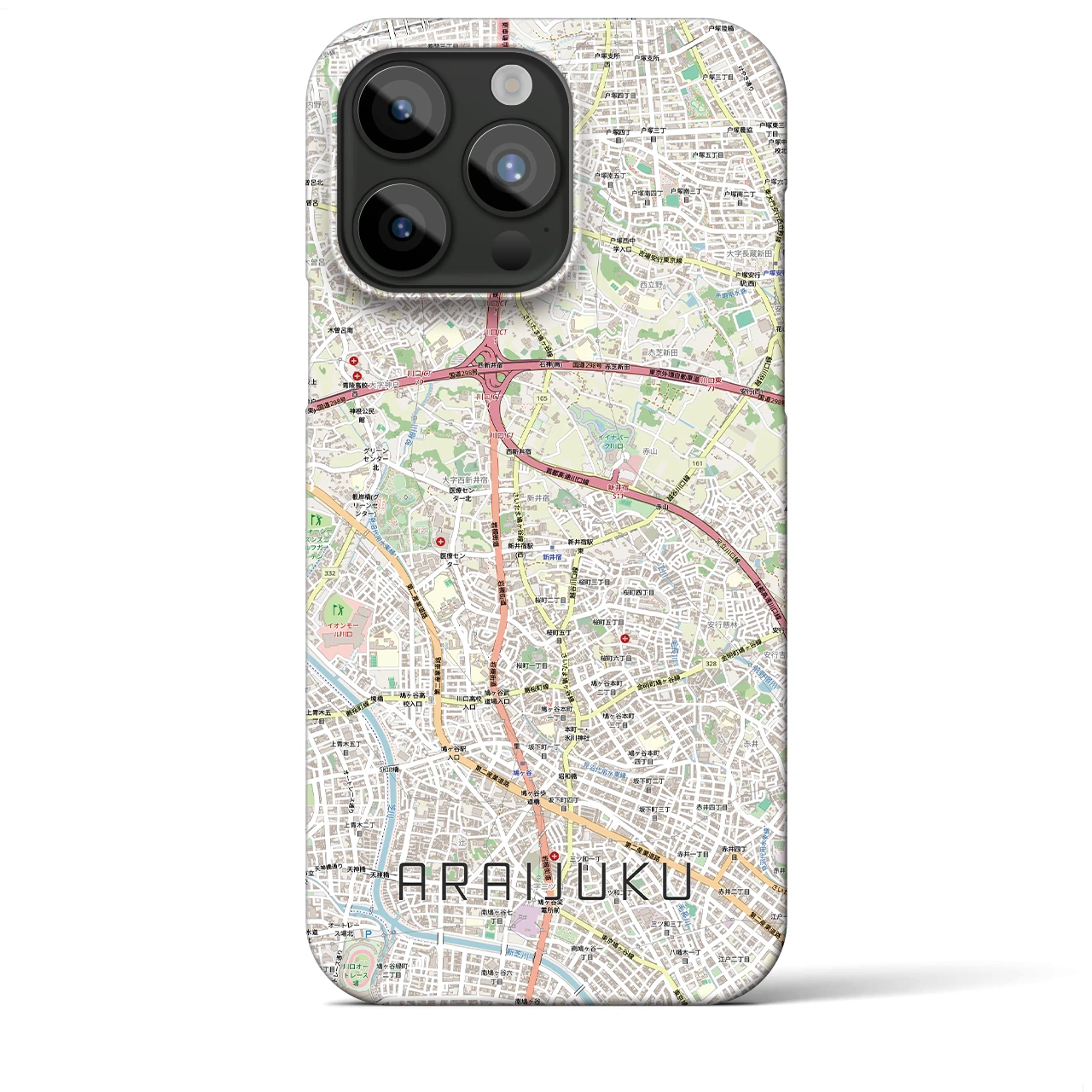 【新井宿(埼玉県)】地図柄iPhoneケース(バックカバータイプ)