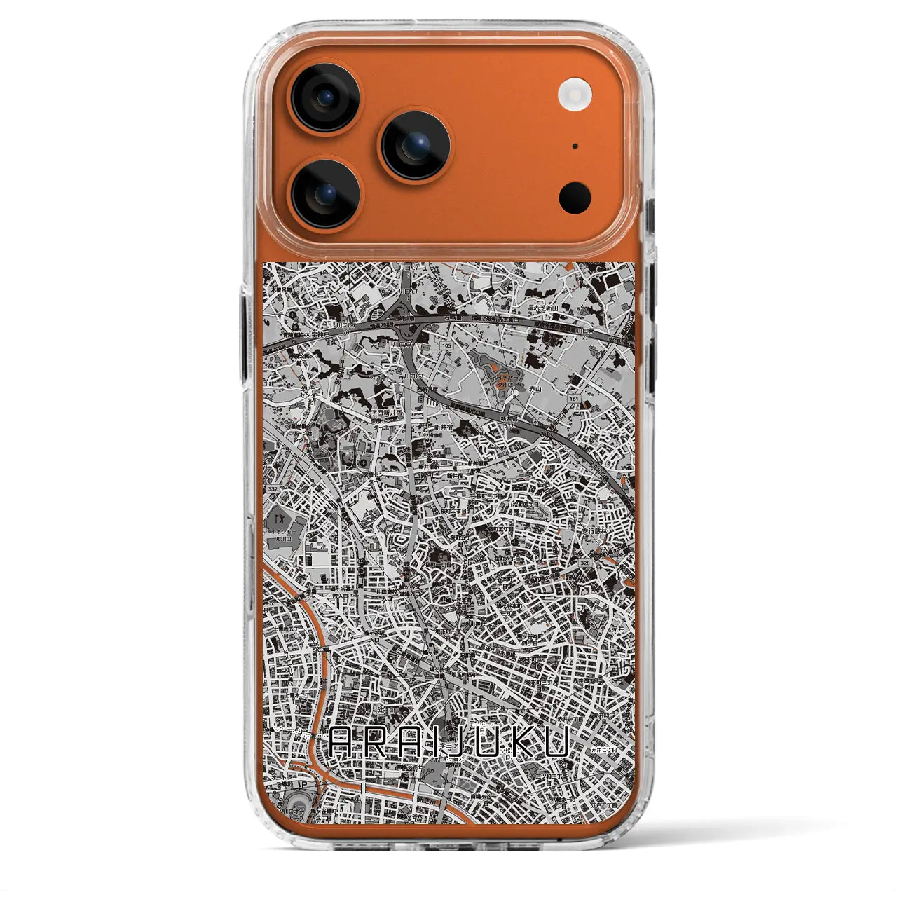 【新井宿(埼玉県)】地図柄iPhoneケース(MagSafeタイプ)モノトーン・iPhone 17 Pro Max 用