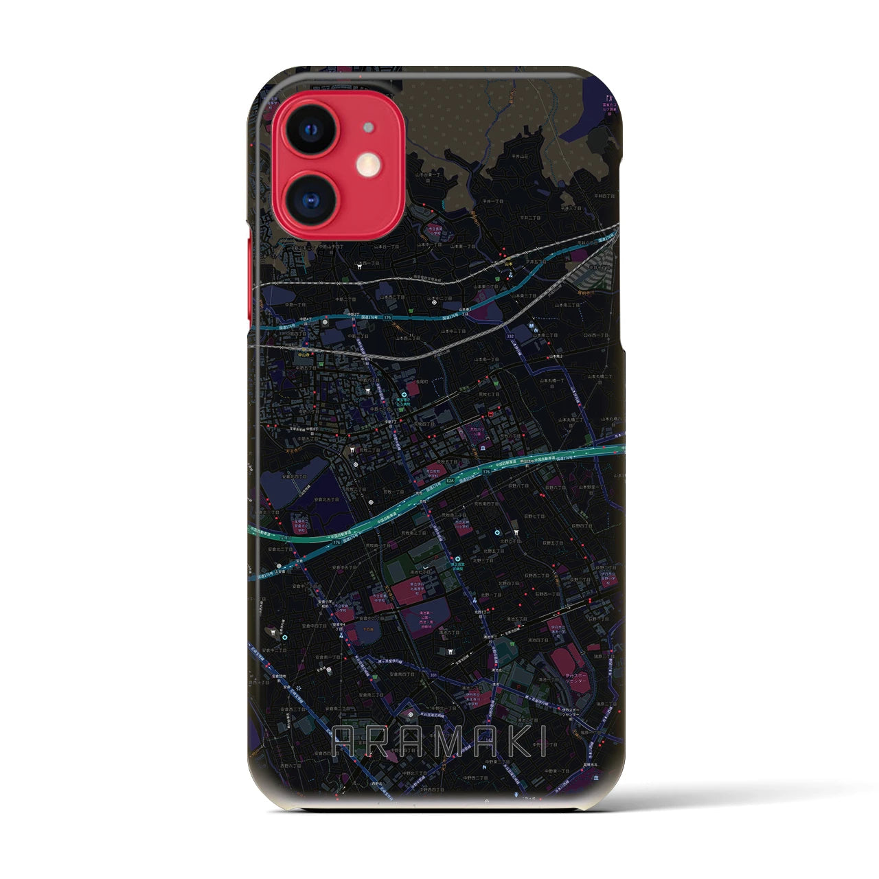 【荒牧(兵庫県)】地図柄iPhoneケース(バックカバータイプ)