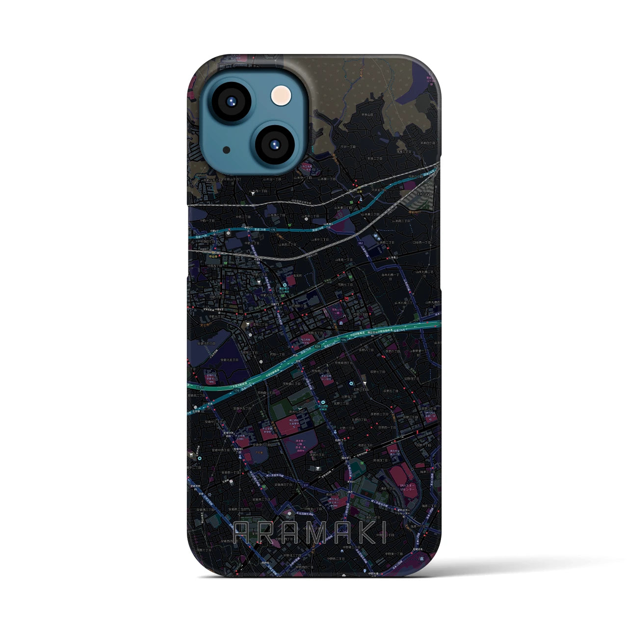 【荒牧(兵庫県)】地図柄iPhoneケース(バックカバータイプ)