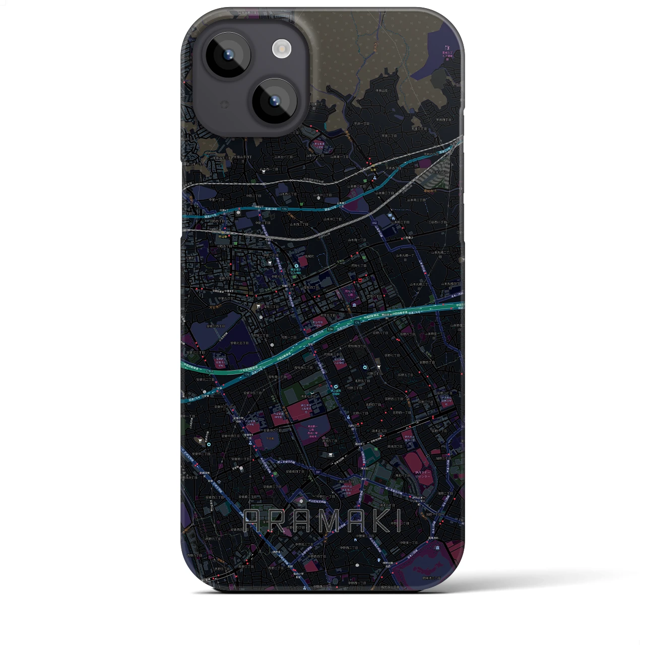 【荒牧(兵庫県)】地図柄iPhoneケース(バックカバータイプ)