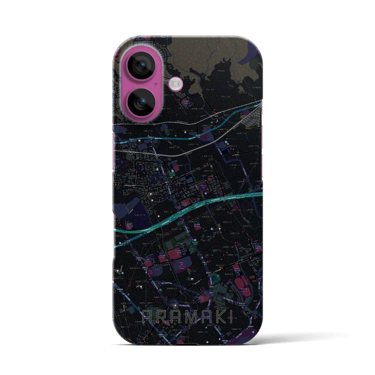 【荒牧(兵庫県)】地図柄iPhoneケース(バックカバータイプ)