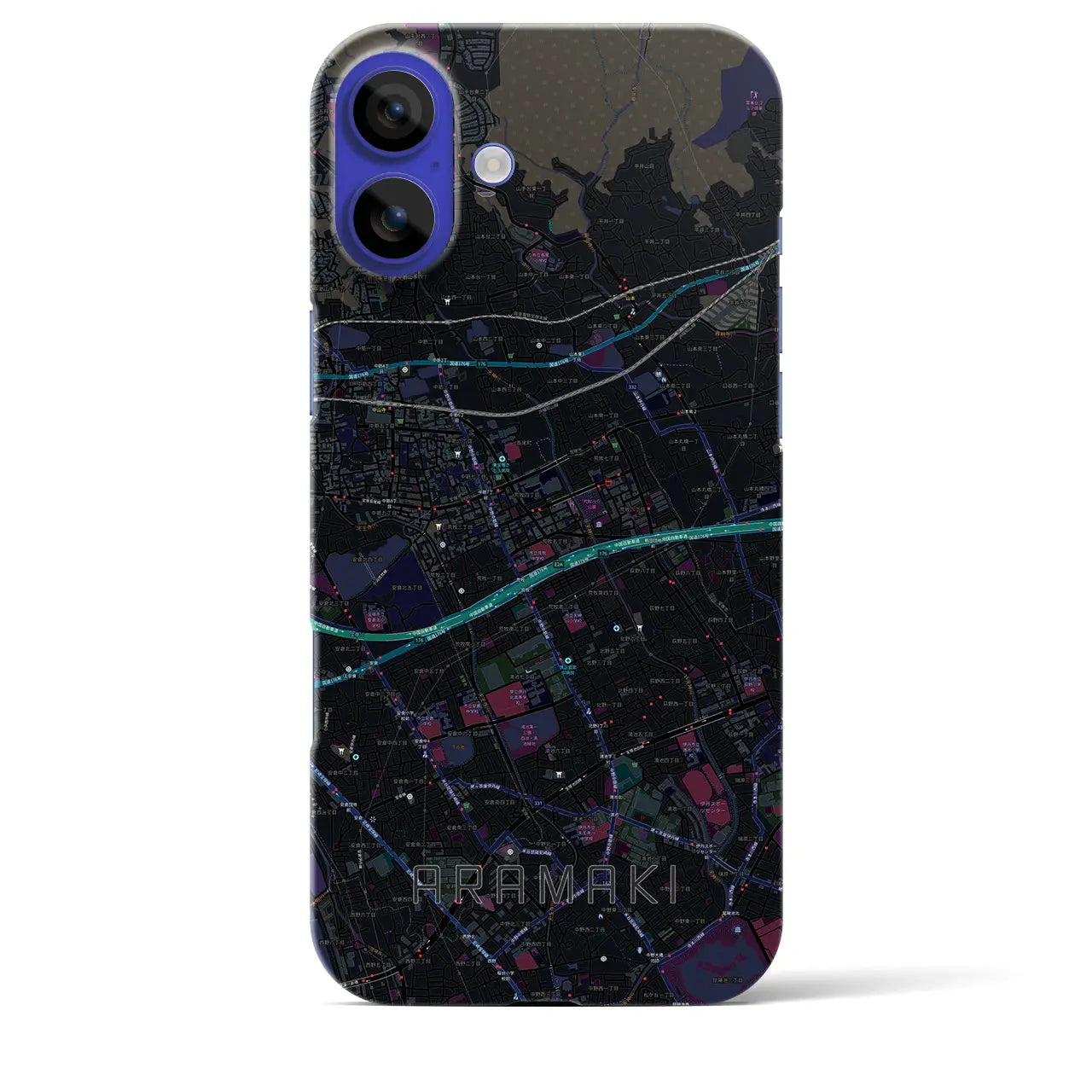 【荒牧(兵庫県)】地図柄iPhoneケース(バックカバータイプ)