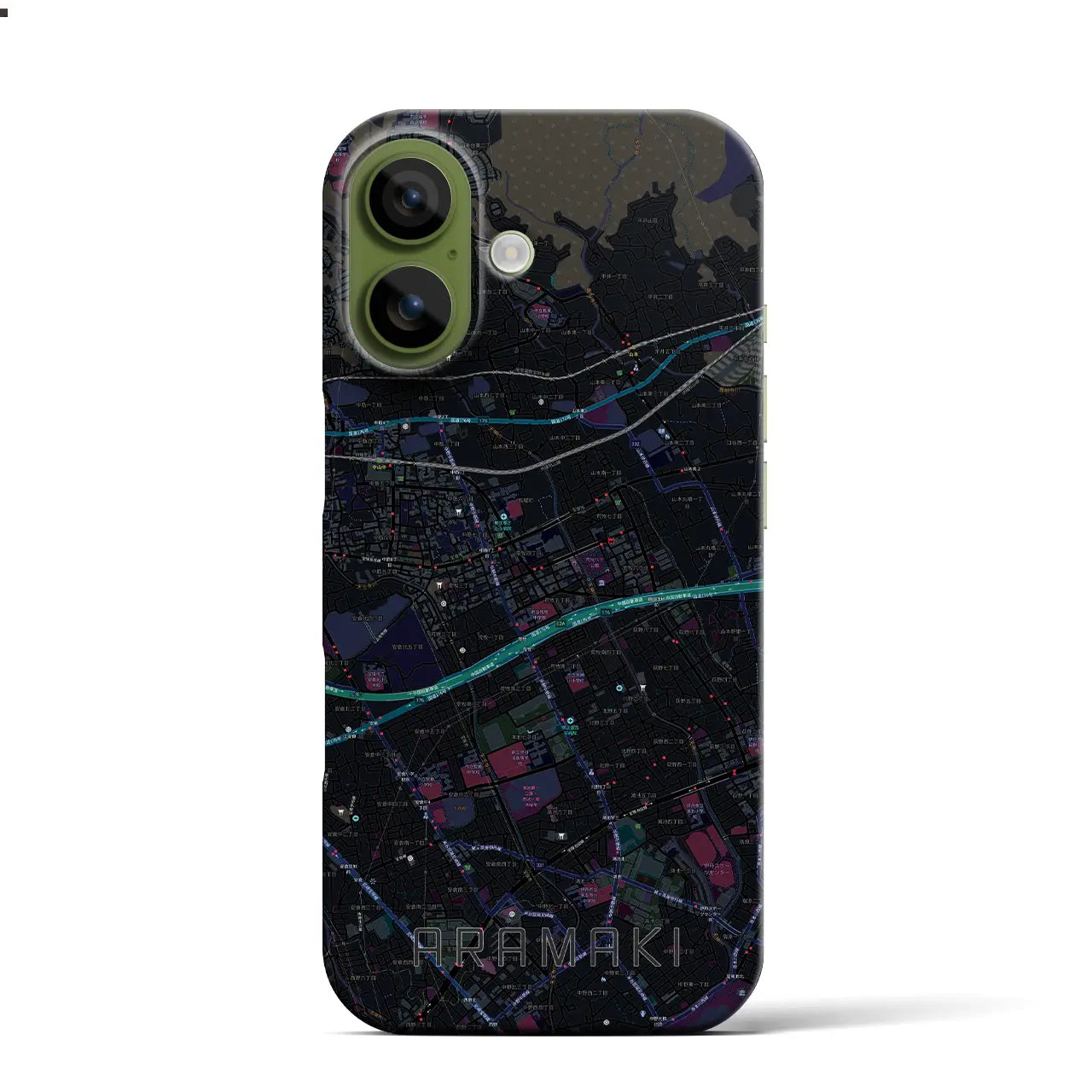 【荒牧(兵庫県)】地図柄iPhoneケース(バックカバータイプ)