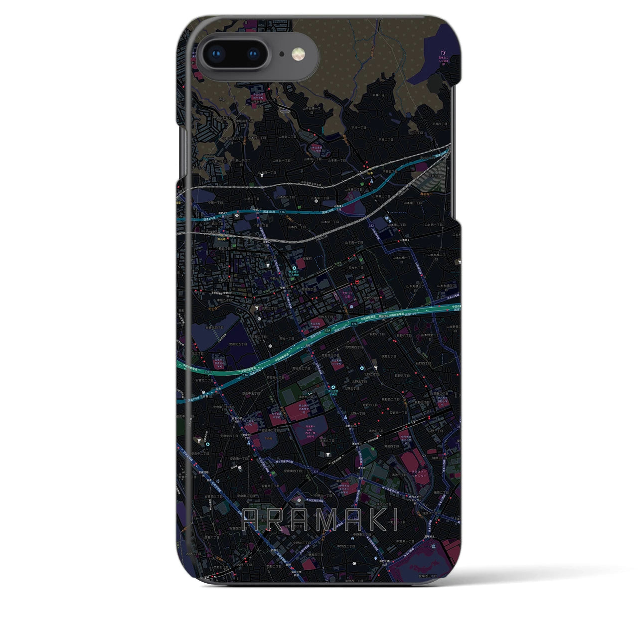 【荒牧(兵庫県)】地図柄iPhoneケース(バックカバータイプ)
