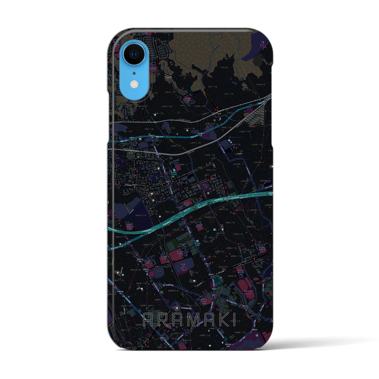 【荒牧(兵庫県)】地図柄iPhoneケース(バックカバータイプ)