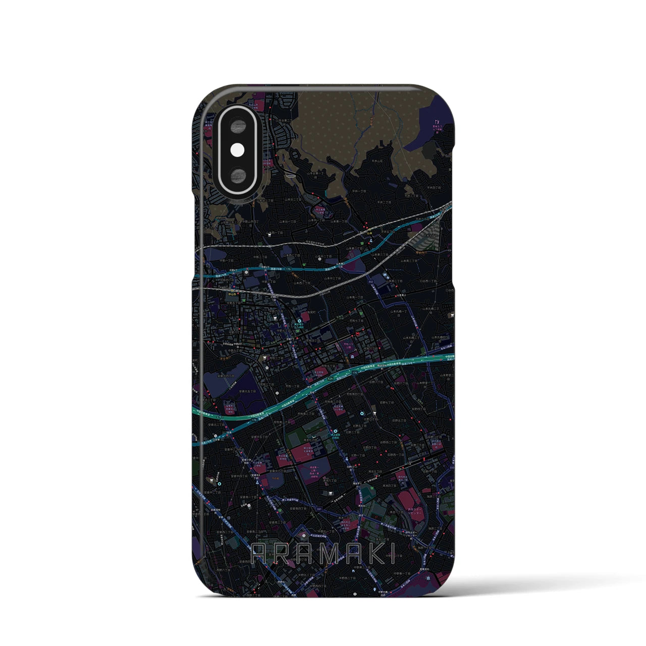 【荒牧(兵庫県)】地図柄iPhoneケース(バックカバータイプ)