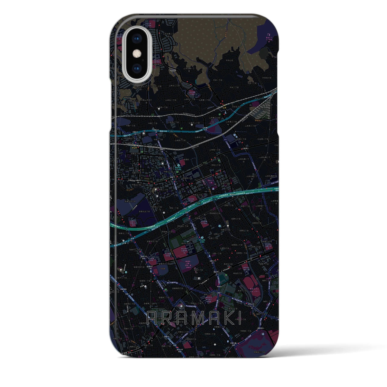 【荒牧(兵庫県)】地図柄iPhoneケース(バックカバータイプ)