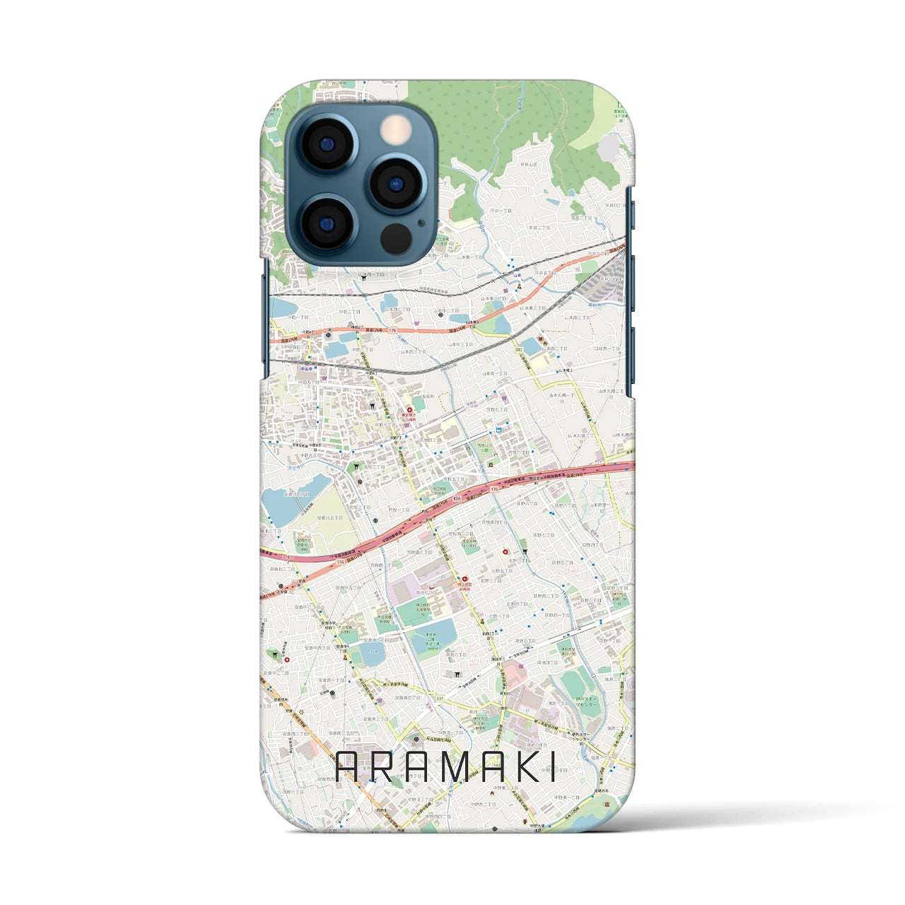 【荒牧(兵庫県)】地図柄iPhoneケース(バックカバータイプ)