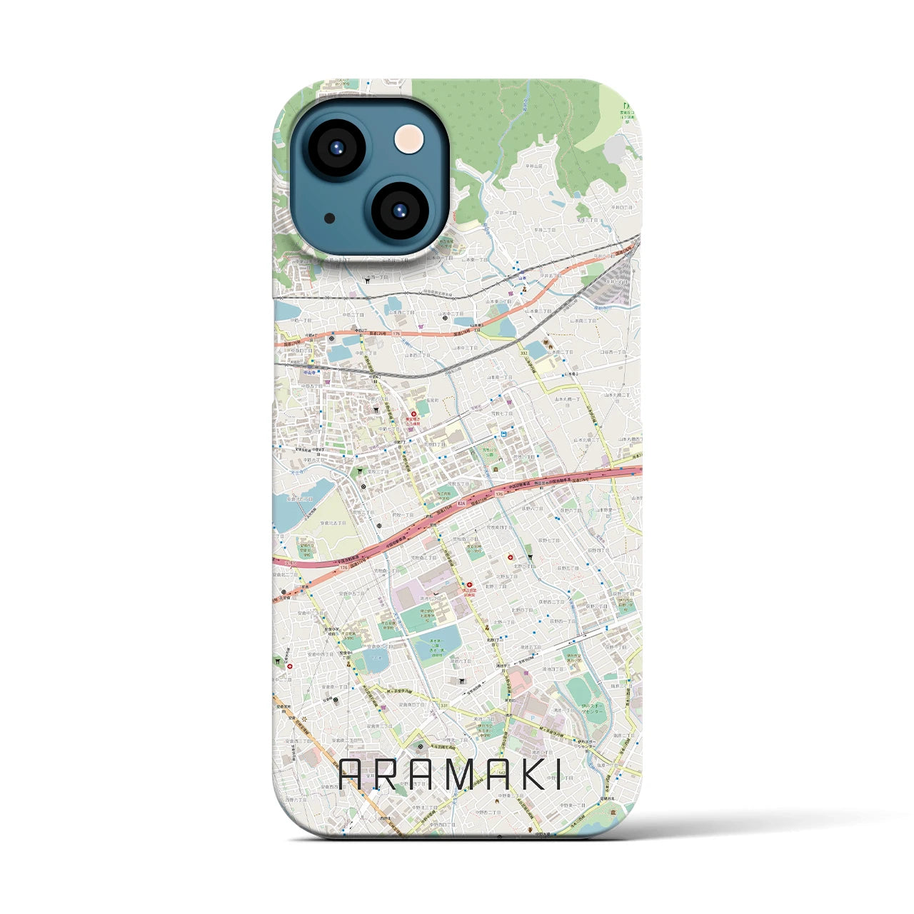 【荒牧(兵庫県)】地図柄iPhoneケース(バックカバータイプ)
