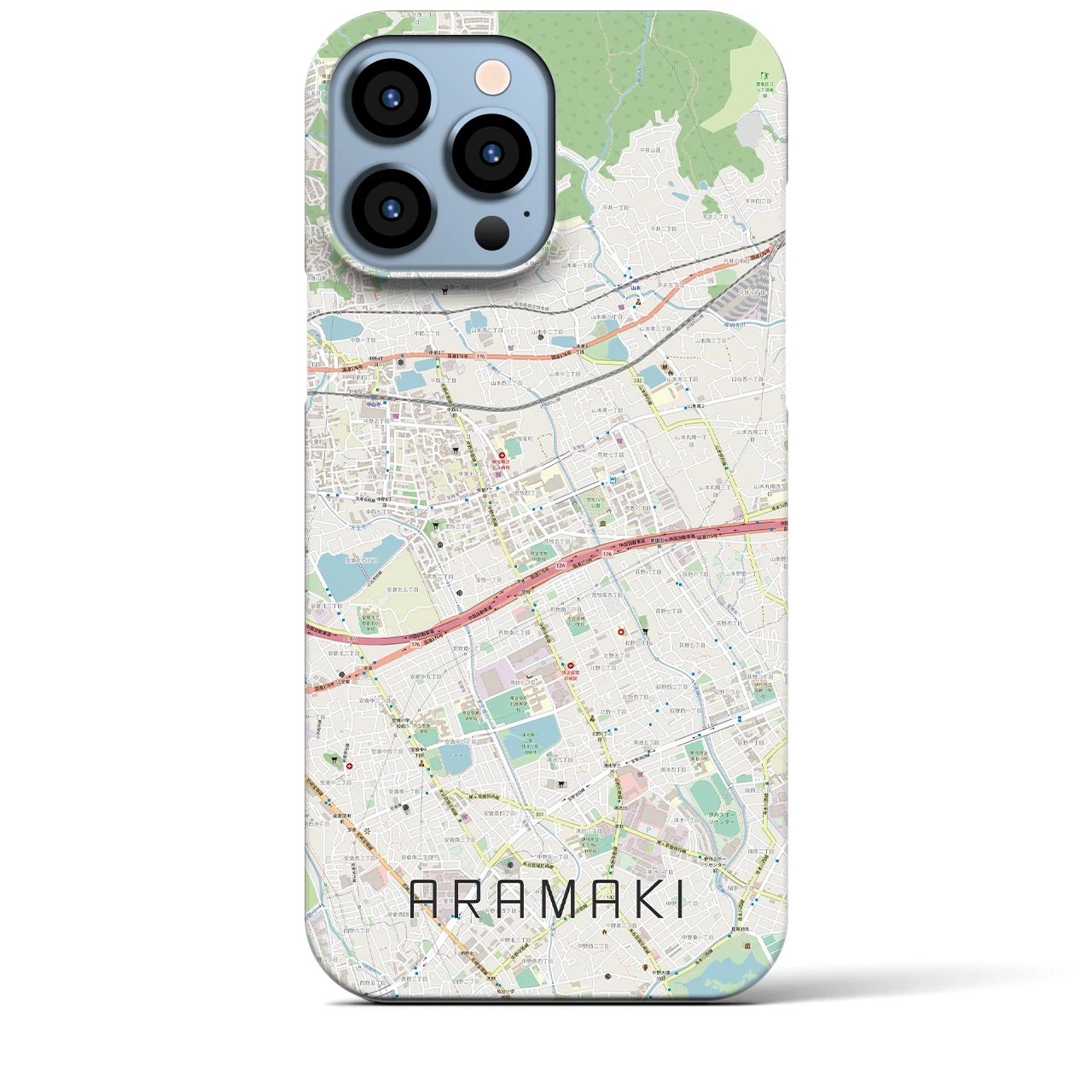 【荒牧(兵庫県)】地図柄iPhoneケース(バックカバータイプ)