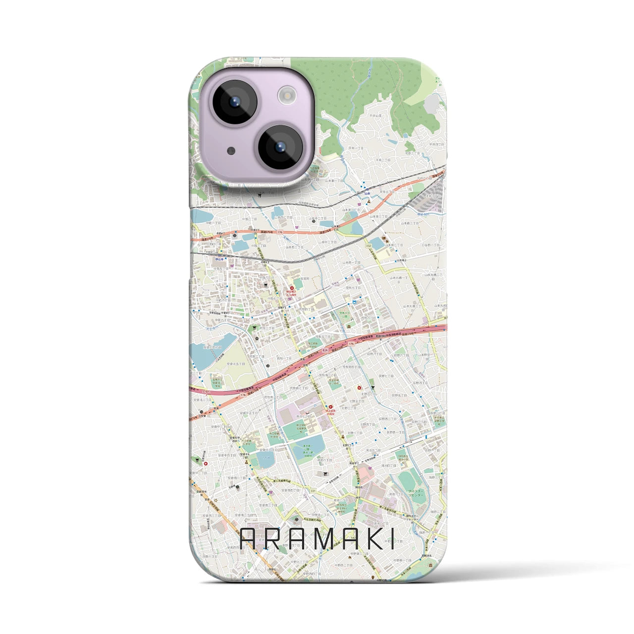 【荒牧(兵庫県)】地図柄iPhoneケース(バックカバータイプ)