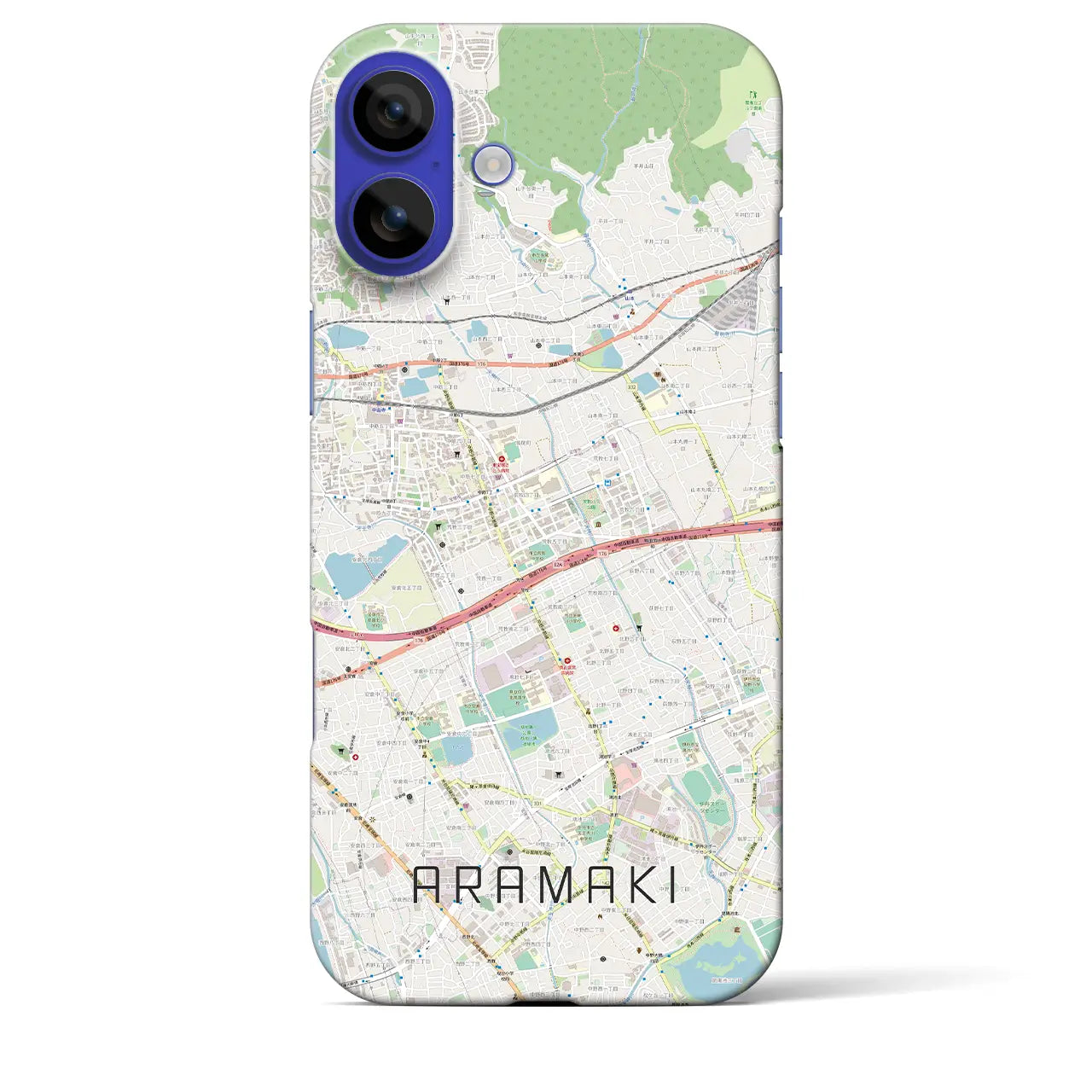 【荒牧(兵庫県)】地図柄iPhoneケース(バックカバータイプ)ナチュラル・iPhone 16 Pro Max 用