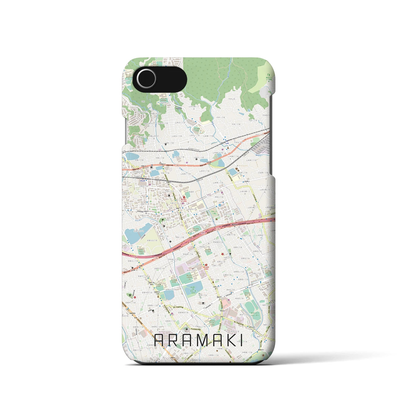 【荒牧(兵庫県)】地図柄iPhoneケース(バックカバータイプ)