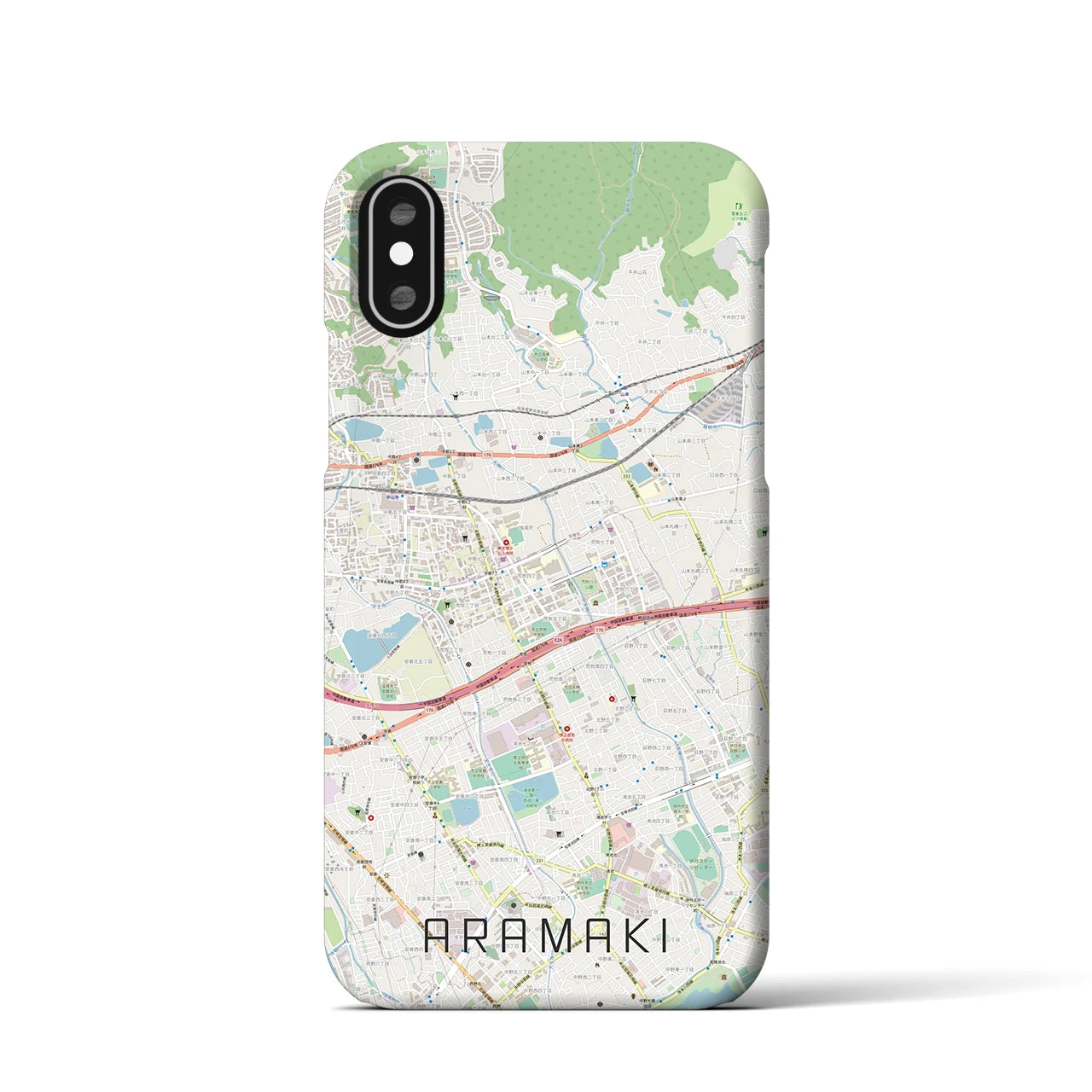 【荒牧(兵庫県)】地図柄iPhoneケース(バックカバータイプ)