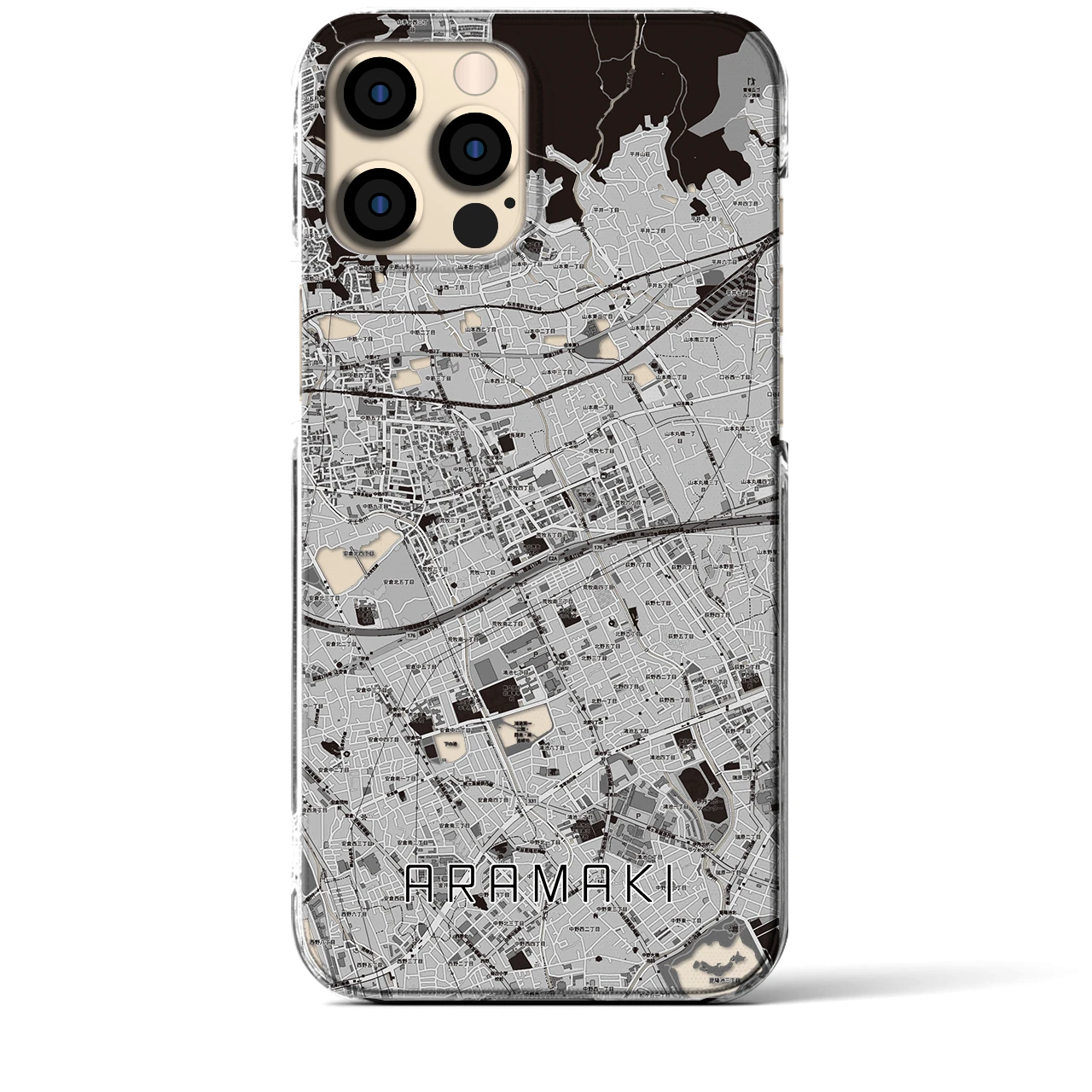 【荒牧(兵庫県)】地図柄iPhoneケース(クリアタイプ)