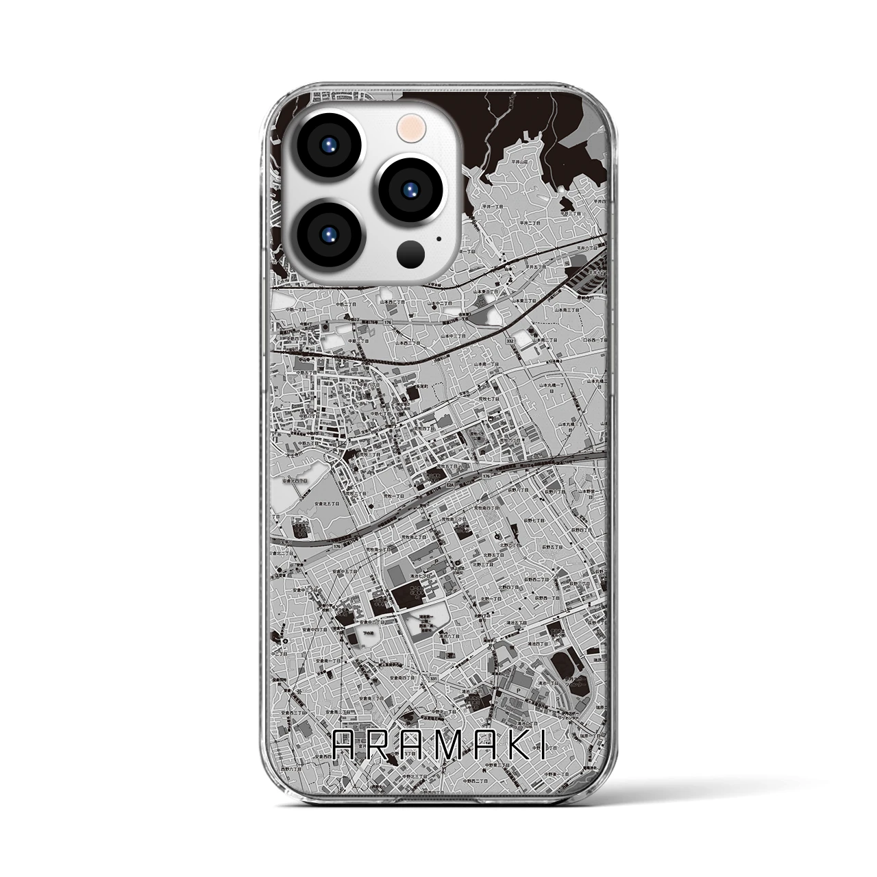 【荒牧(兵庫県)】地図柄iPhoneケース(クリアタイプ)