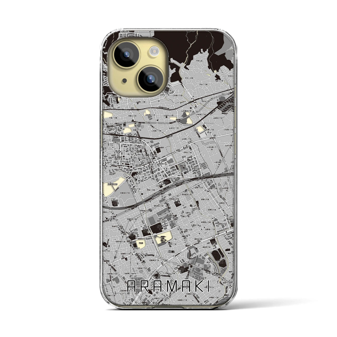 【荒牧(兵庫県)】地図柄iPhoneケース(クリアタイプ)