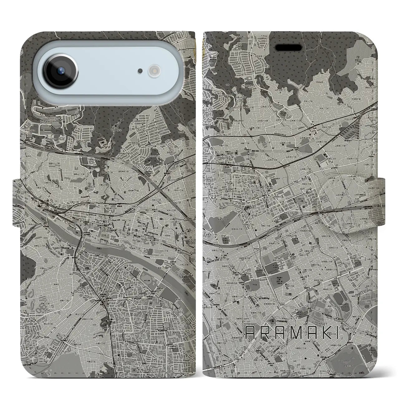 【荒牧(兵庫県)】地図柄iPhoneケース(手帳タイプ)