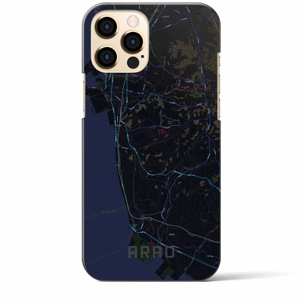 【荒尾(熊本県)】地図柄iPhoneケース(バックカバータイプ)