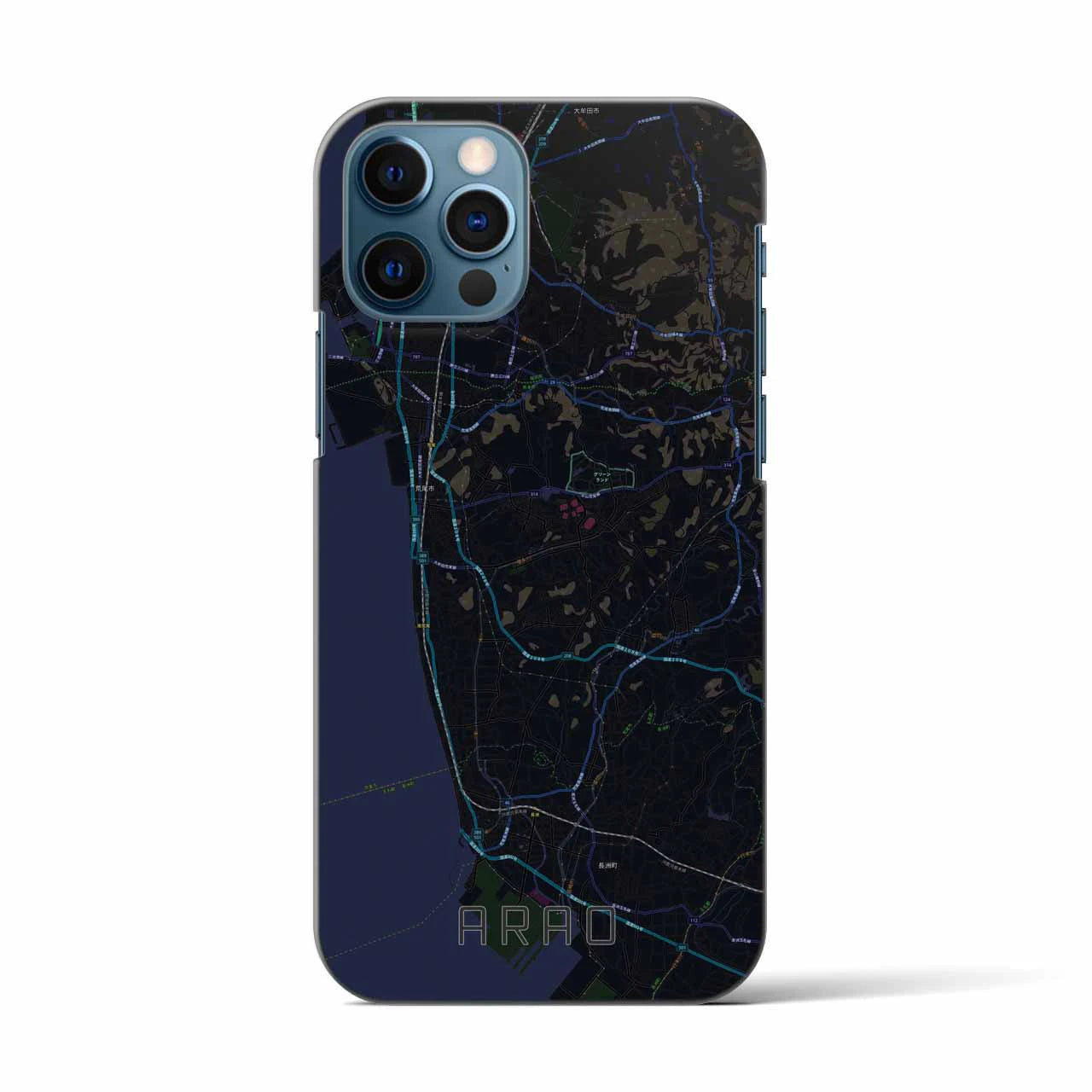 【荒尾(熊本県)】地図柄iPhoneケース(バックカバータイプ)