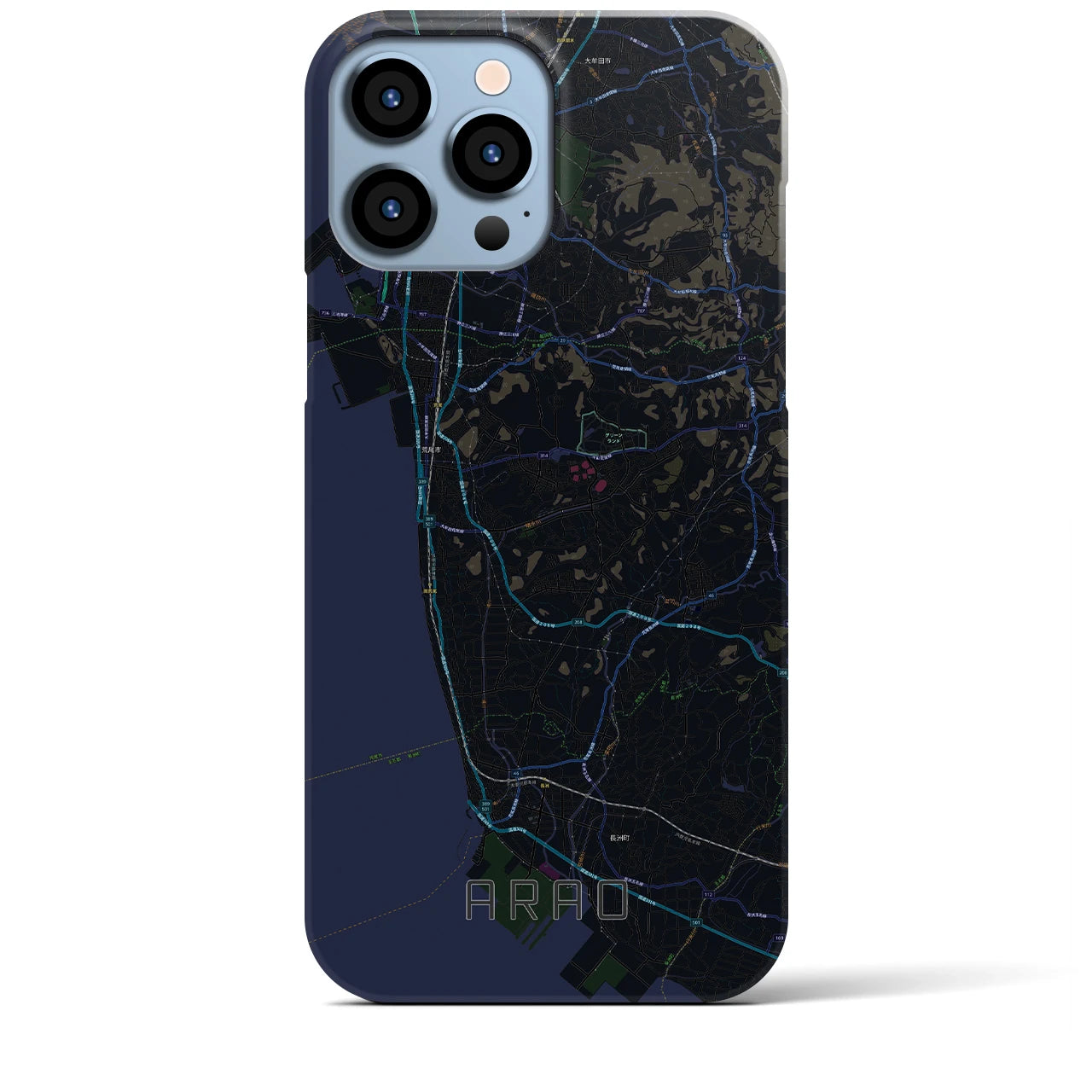 【荒尾(熊本県)】地図柄iPhoneケース(バックカバータイプ)