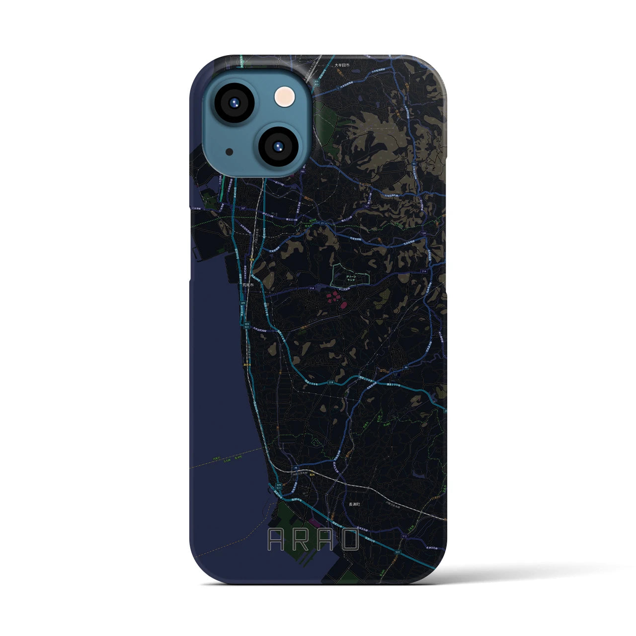 【荒尾(熊本県)】地図柄iPhoneケース(バックカバータイプ)