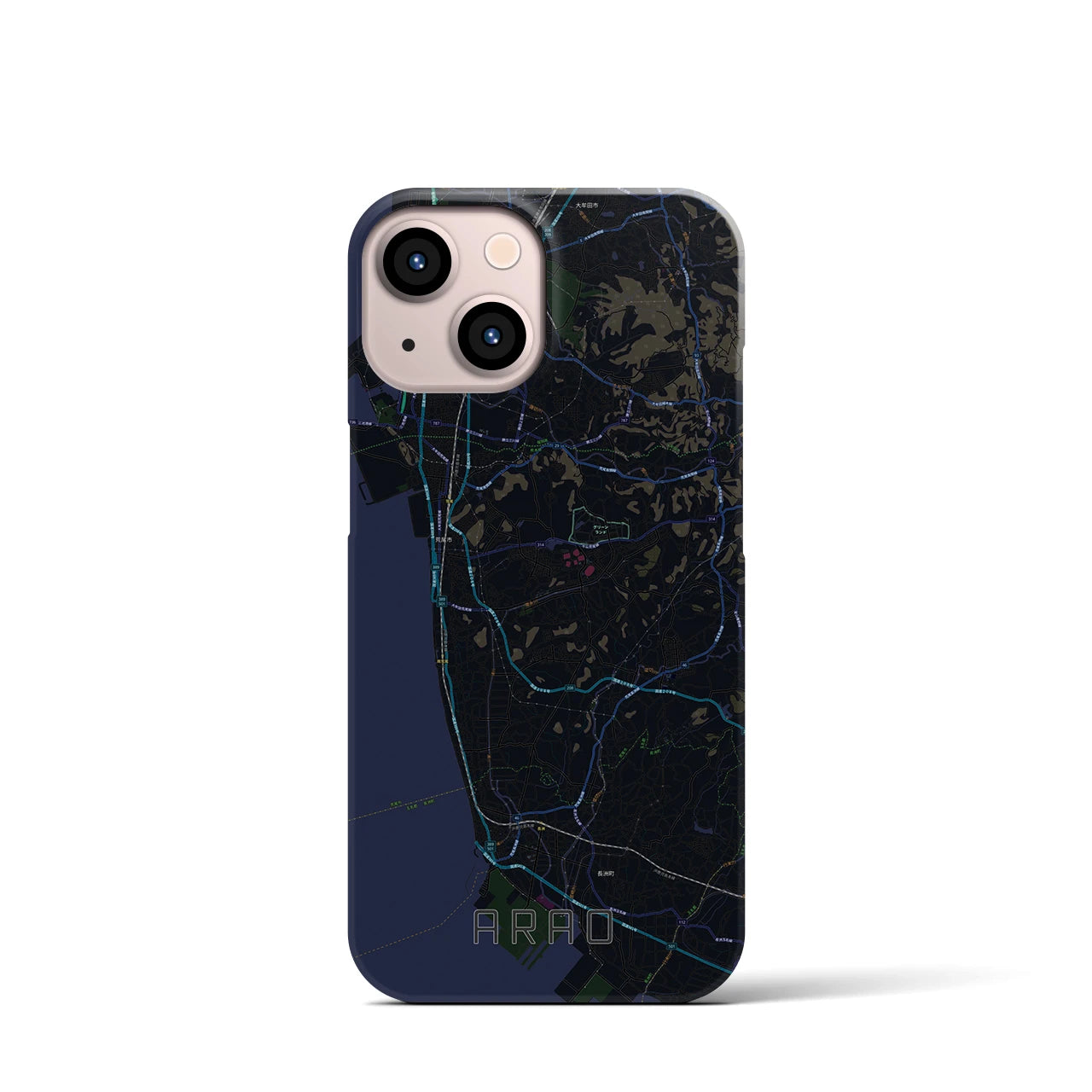 【荒尾(熊本県)】地図柄iPhoneケース(バックカバータイプ)
