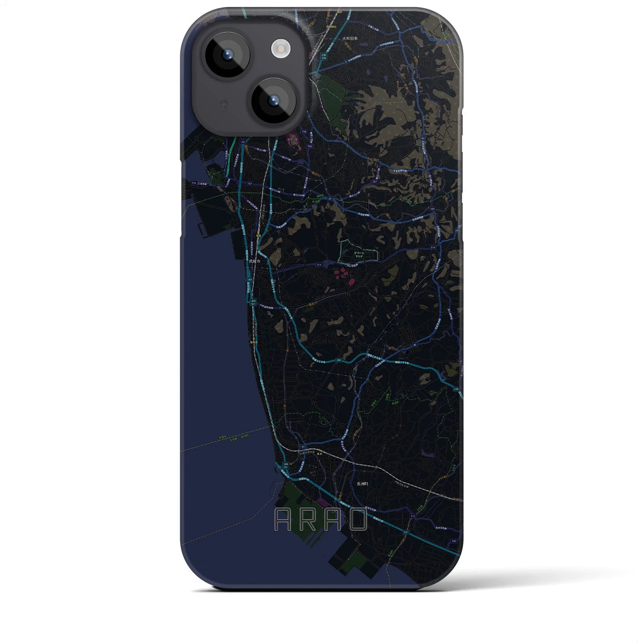 【荒尾(熊本県)】地図柄iPhoneケース(バックカバータイプ)