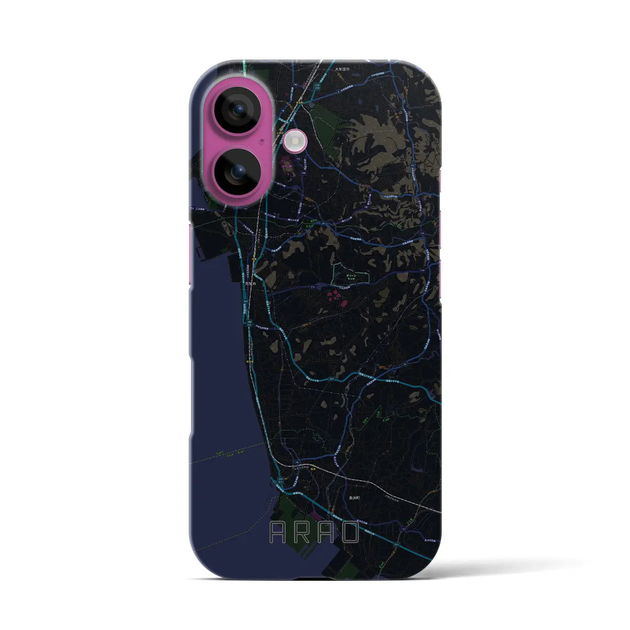 【荒尾(熊本県)】地図柄iPhoneケース(バックカバータイプ)